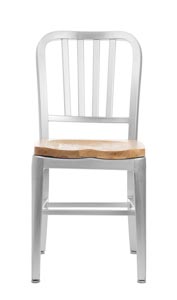 Aluminum Sandra Navy Style Chair with Oak Seat