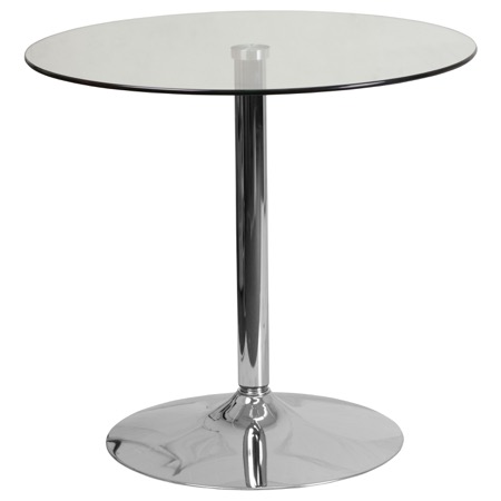 31.5'' Round Glass Cafe Pub Table with 29
