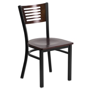 Slat Back Chair with Wood Back and Seat