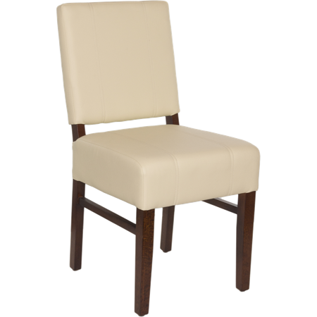 Square Wood Upholstered Pullover Back Chair