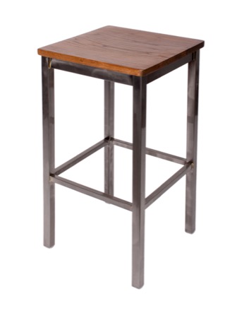 Trent Steel Barstool with Wood Seat