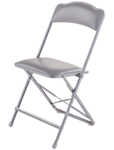 Fritz Style Folding Chair with Silver Frame 19" Dining Height