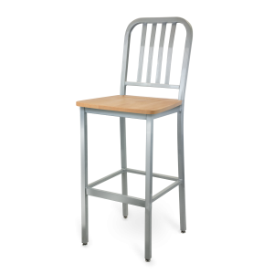 Urban City Style Bar Stool with wood seat