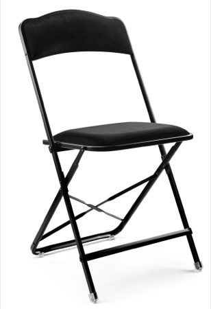 Fritz Style Party Bridge Folding Chair with Black Frame