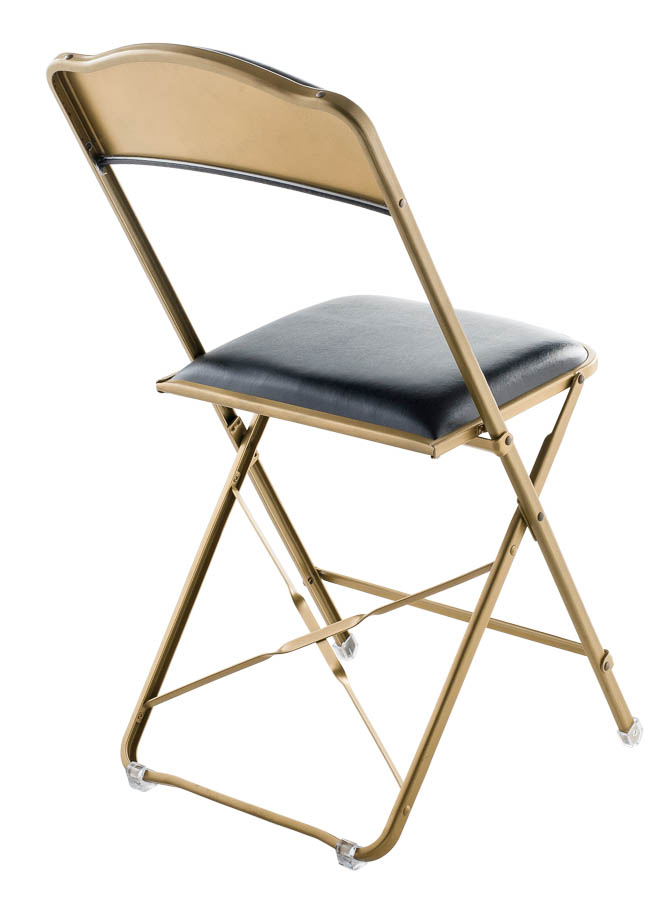Fritz Style Folding Chair with Gold Frame, Folding Chiavari Chairs