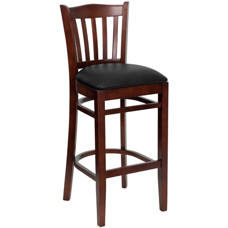 Classico Wood Barstool with Upholstered Seat.