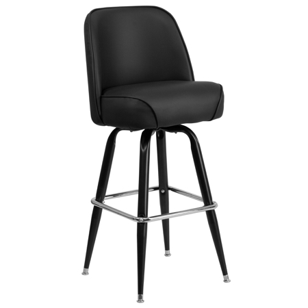 Swivel Upholstered Bucket Bar Stool