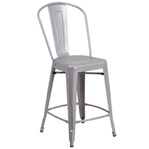 Tolix  Matte Silver Counter Stool