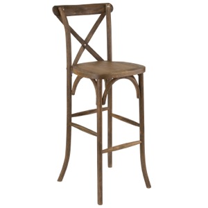 Bistro Style Wood Cross Back Barstool