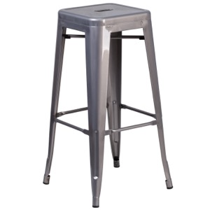Grayson 30" Clear Coated Metal Backless Barstool