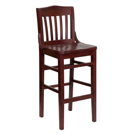 Schoolhouse Back Wooden Barstool