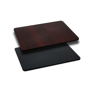 Rectangular Restaurant Table With Black or Mahogany Reversible Laminate Top