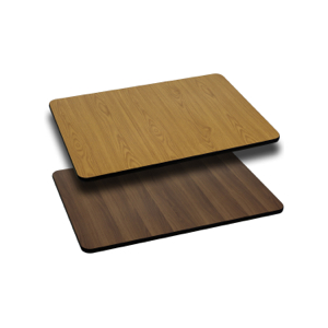 Rectangular Restaurant Table With Natural or Walnut Reversible Laminate Top