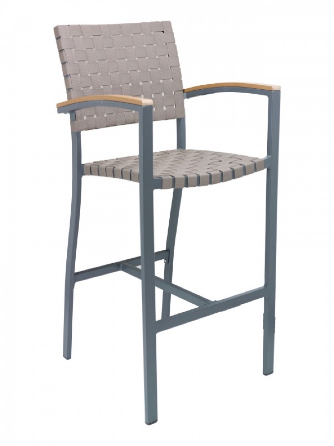 zander aluminum outdoor bar stool with arms, weave : chairs direct seating