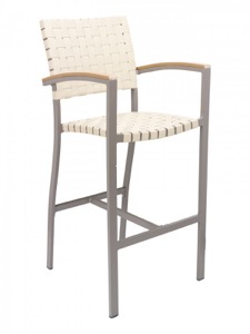 Zander Aluminum Outdoor Bar Stool with Arms