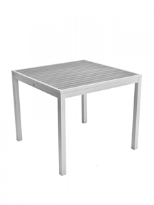 Zane Square Aluminum and Synthetic Teak Inlay Table