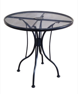Wrought Iron Black Mesh Table 36" Round with Umbrella Hole