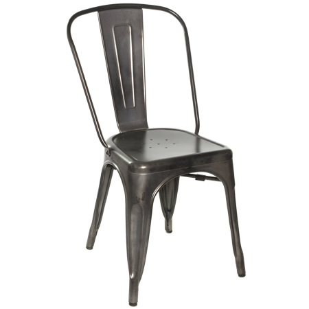 Gunmetal Galvanized Steel Chair