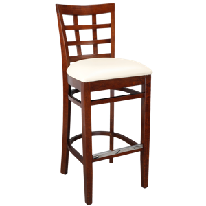 Lattice Back Wood Barstool