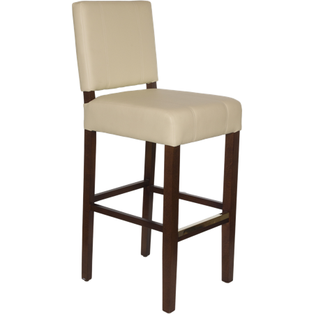 Square Wood Upholstered Pullover Back Barstool