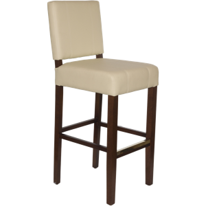 Square Wood Upholstered Pullover Back Barstool