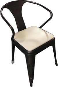 Galvanized Steel Arm Chair with Vinyl Seat