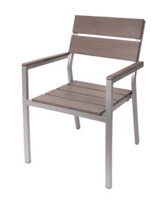 Seaside Stackable Aluminum Arm Chair