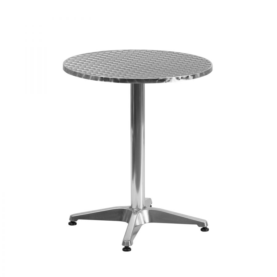 Budget Collection 24" Round Aluminum and Stainless Steel Restaurant Table