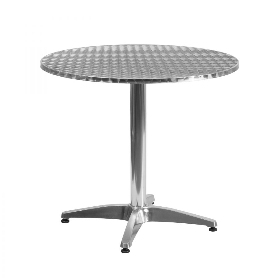 Budget Collection 31.5" Round Aluminum and Stainless Steel Restaurant Table