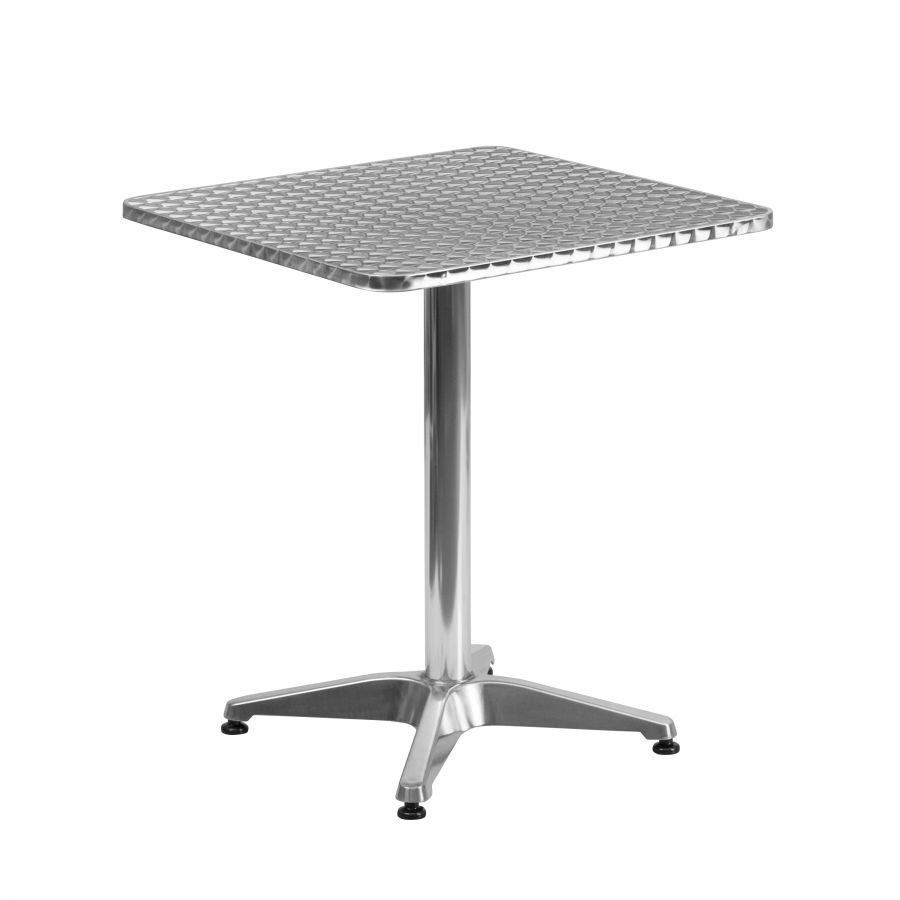 Budget Collection 24" Square Aluminum and Stainless Steel Restaurant Table