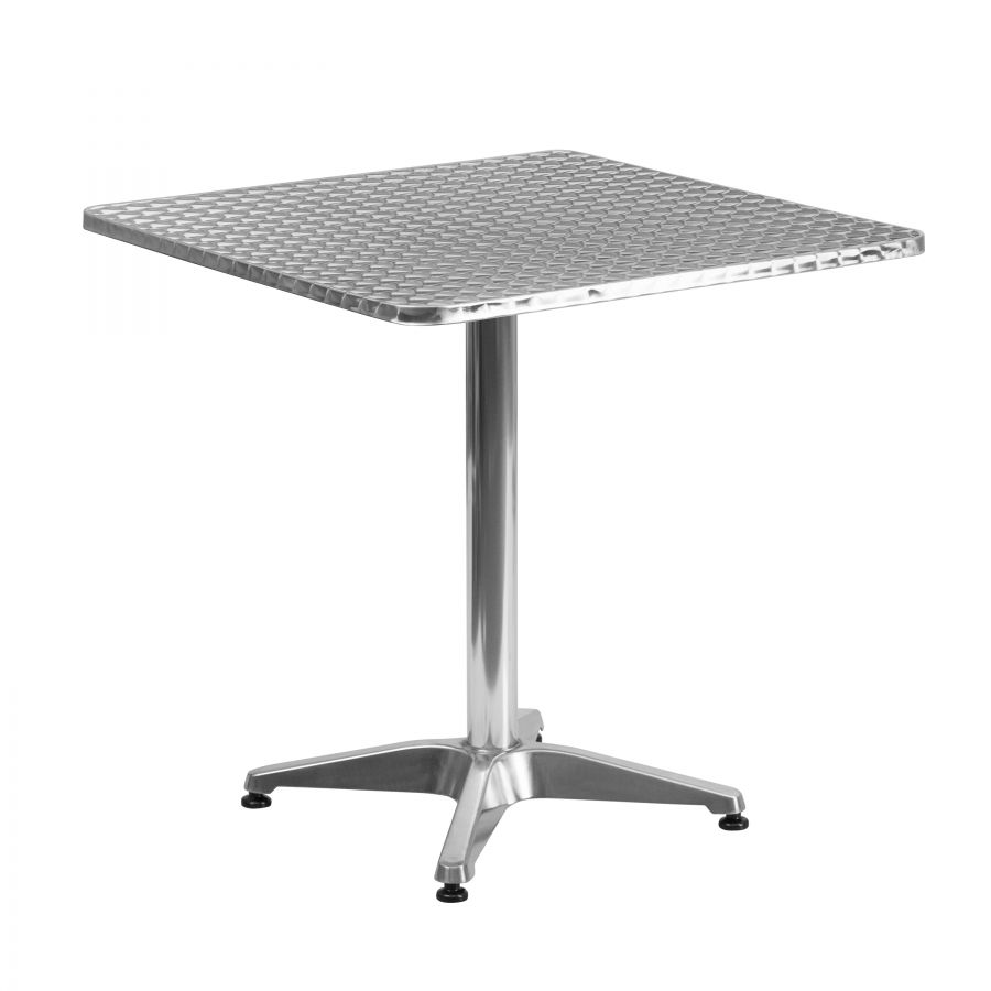 Budget Collection 28" Square Aluminum and Stainless Steel Restaurant Table