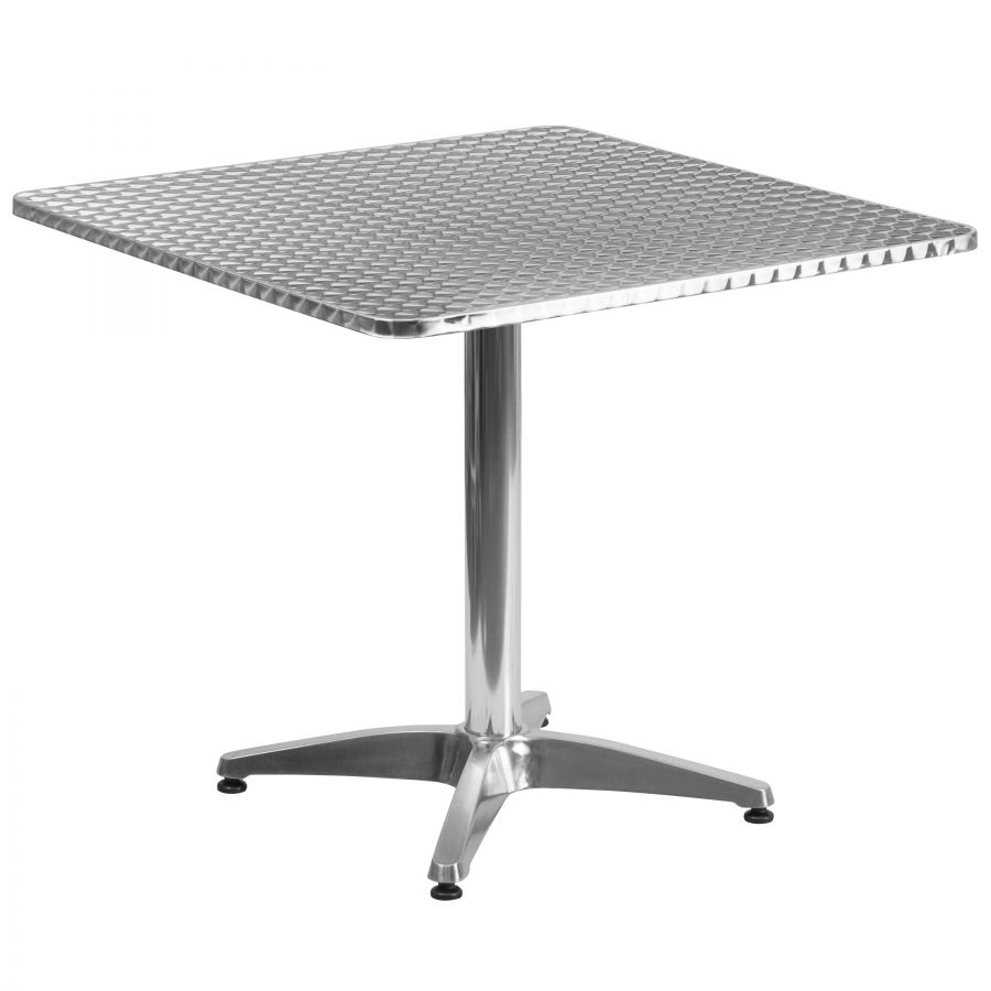 Budget Collection 32" Square Aluminum and Stainless Steel Restaurant Table