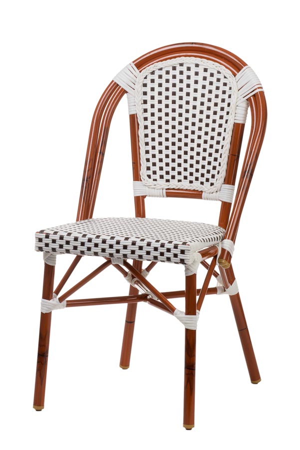 Aluminum Bamboo look Bistro Chair, Weave Chairs Direct Seating