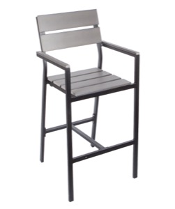 Seaside Aluminum Barstool with Arms