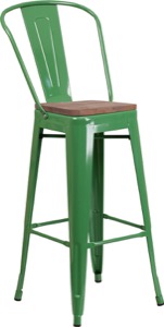 Tolix Barstool + Wood Seat