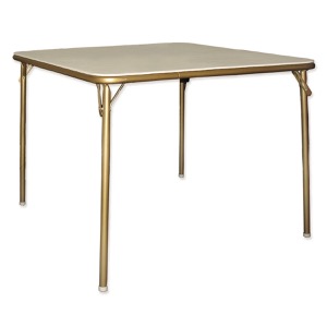 Fritz Style Bridge Folding Table with Silver Frame