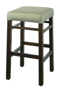 Backless Wood Barstools with Padded Seat