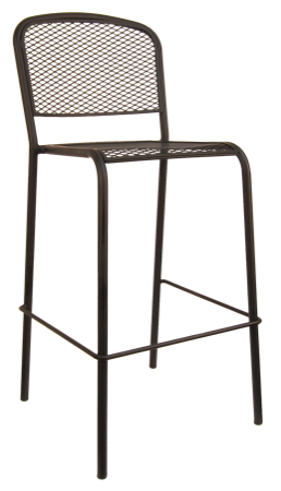 Wrought Iron Black Mesh Barstool
