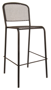 Wrought Iron Black Mesh Barstool